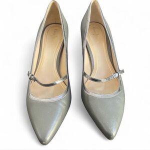 Cole Haan Women’s Mary Jane Pumps. Taupe Gray Leather Pointed Toe
Size 8